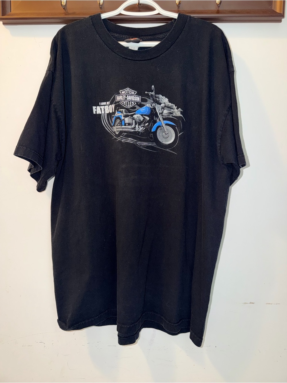Harley-Davidson Men’s Black Fat Boy Motorcycle Graphic T-Shirt size 2X